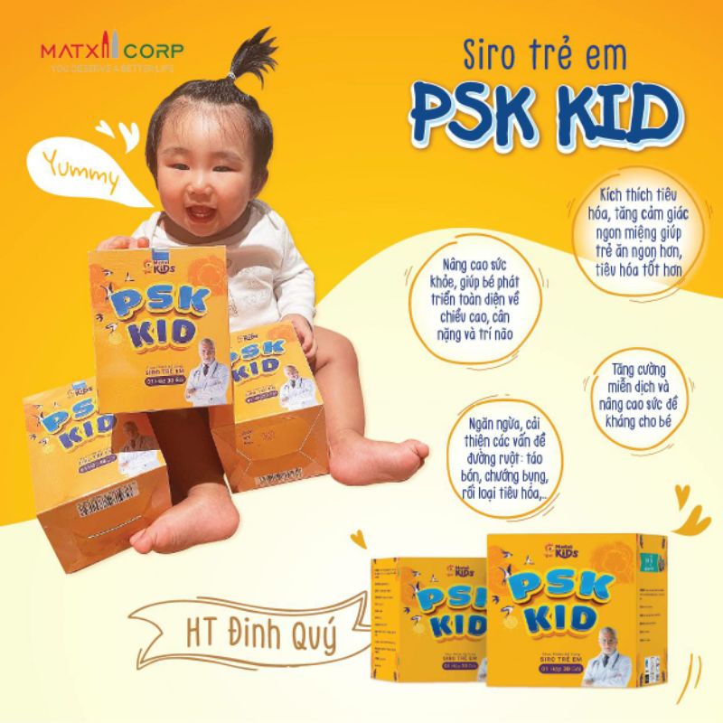 Siro psk kid_tăng sức đề kháng, con ăn ngon_hết táo bón_tăng cân_Psk kid_maxi corp_siro trẻ em psk kid