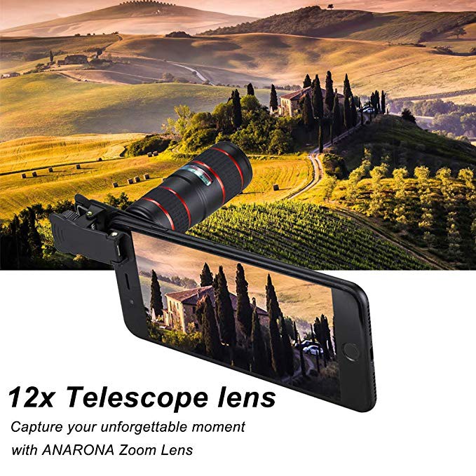 12X Optical HD Cell Phone Camera Telephoto Lens for iPhone Samsung Smartphones