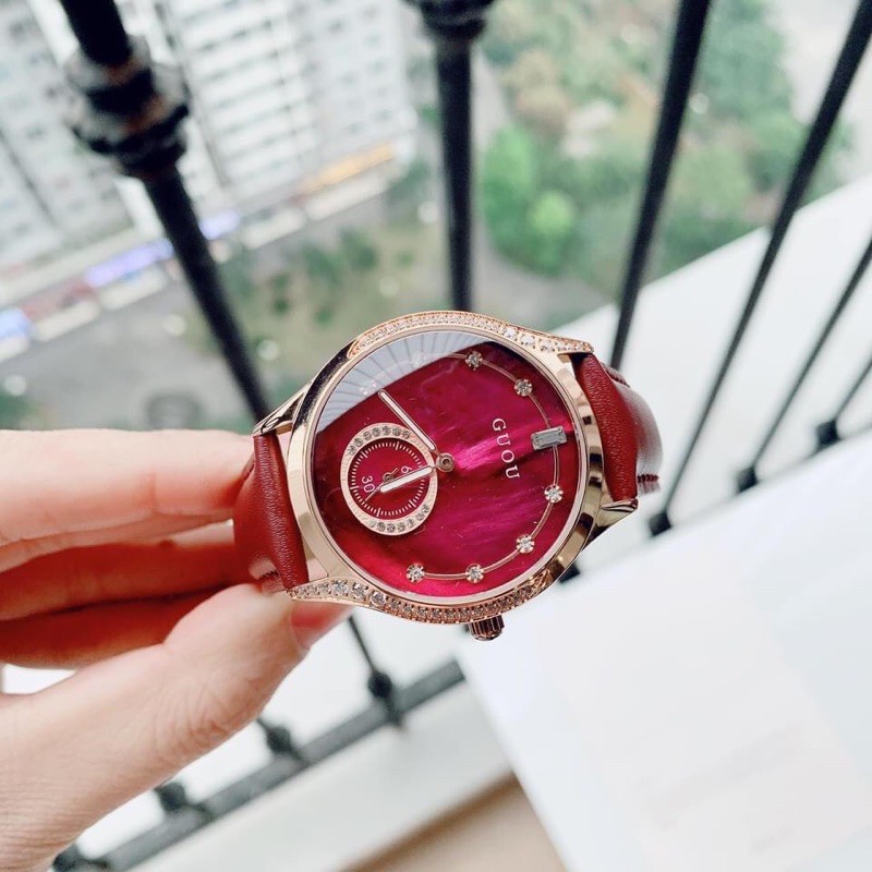Đồng hồ nữ Guou Hàn Quốc kim rốn đủ 3 màu