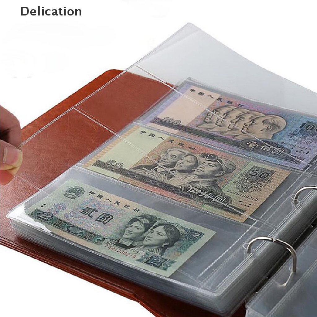 [Delication] Set 10 Tờ Tiền Giấy Note Album Trang Chủ Đề Lá Rời 3 Khe Giữ