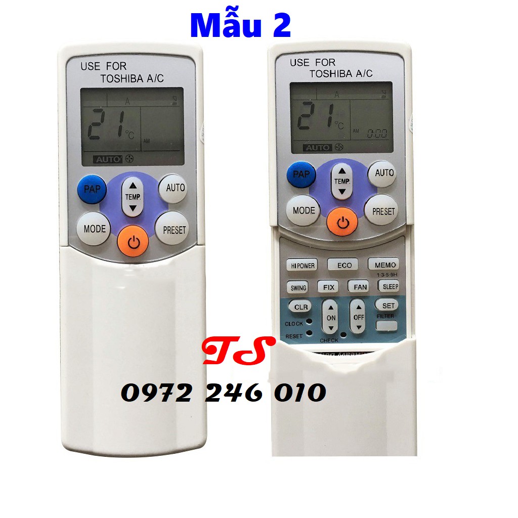 Remote máy lạnh Toshiba [TẶNG KÈM PIN] Điều khiển điều hòa Toshiba chọn mẫu như hình