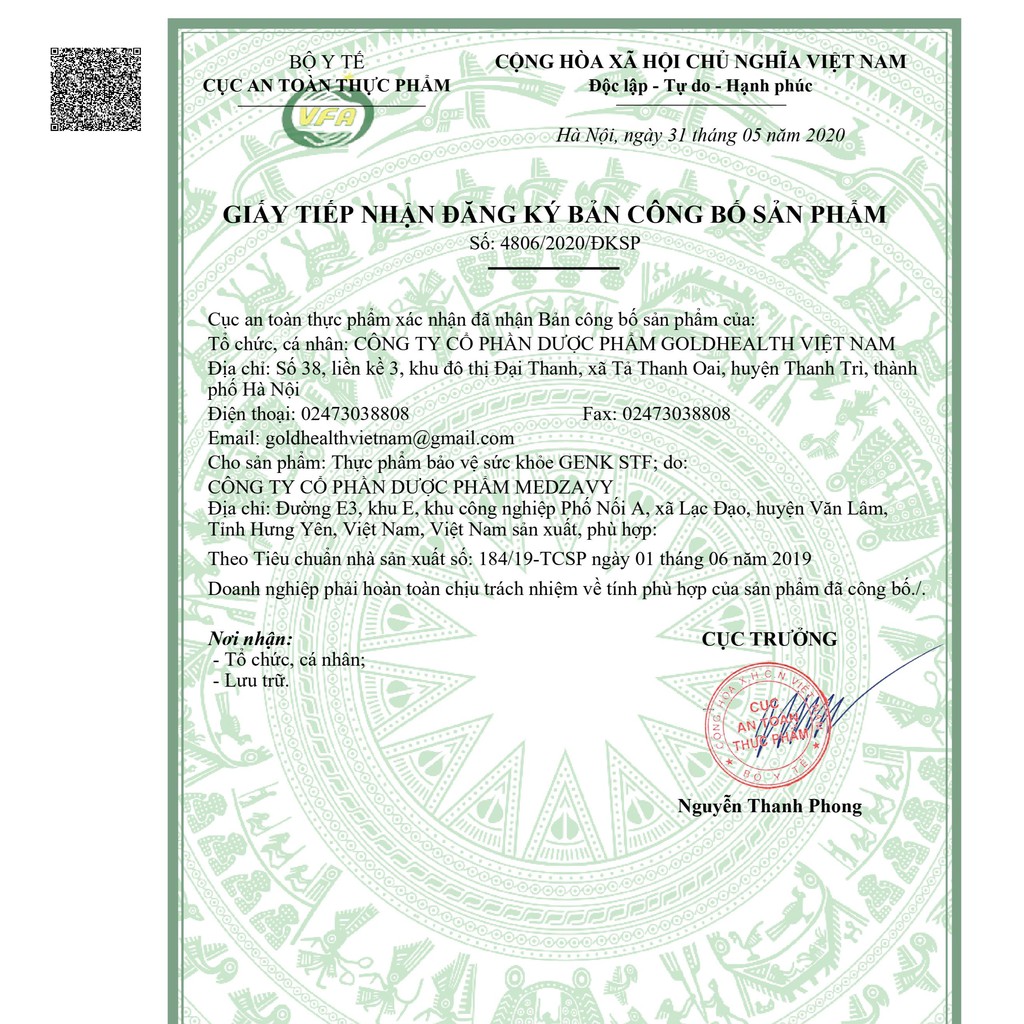 Genk STF - Hộp 100 Viên - Phòng Ngừa Và Hỗ Trợ Điều Trị Ung thư