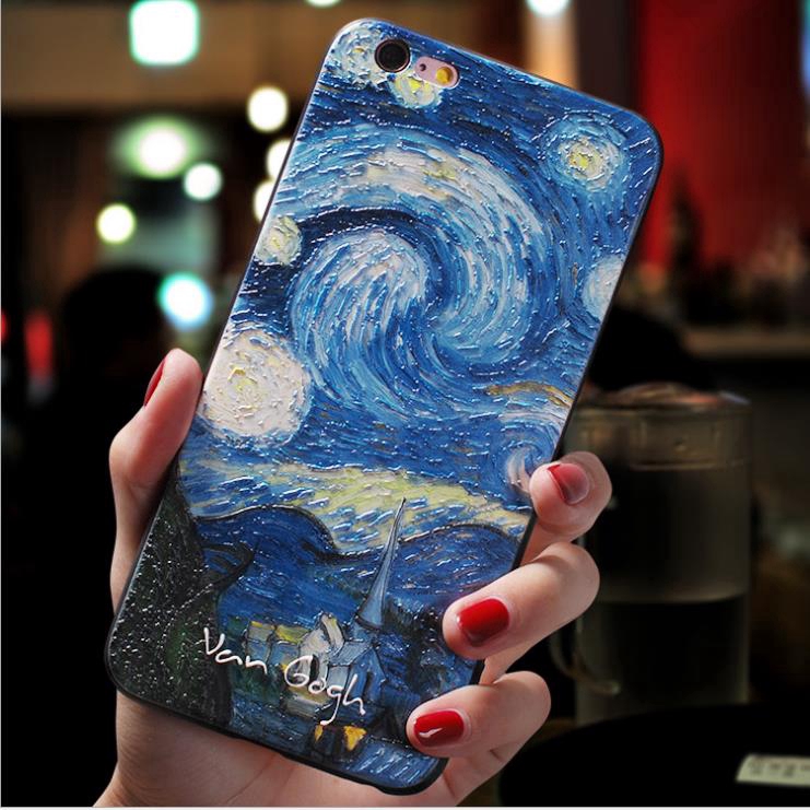 Samsung Galaxy A05S A05 A24 M14 M54 A02 M02 A03 S22 Plus S21 FE S23 Ultra Note 8 9 20 Note 10 Lite J7 Prime C9 Pro J6 Plus Oil painting starry night cafe embossed mobile phone case