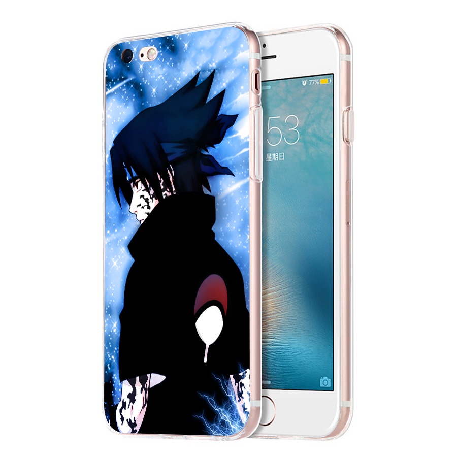 Ốp Điện Thoại Trong Suốt Hình Akatsuki NARUTO Sasuke Cho iPhone 7 8 Plus 11 Pro Max RCZ4