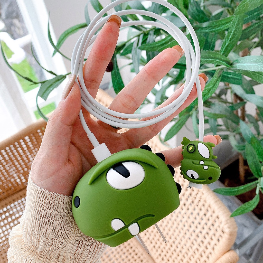 Đầu Bảo Vệ Cáp Sạc Hình Hoạt Hình Dễ Thương Cho APPL0 18W/20W