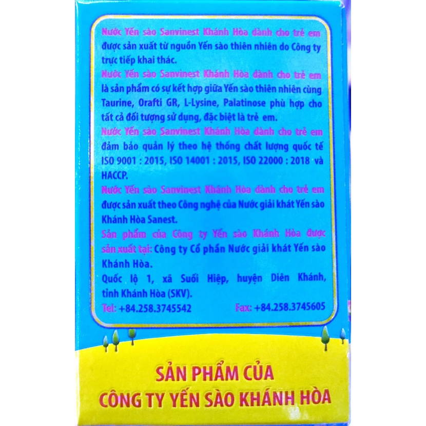 Nước yến sào em bé Sanest/ Sanvinest Kid Yến sào Khánh Hòa lọ 62ml