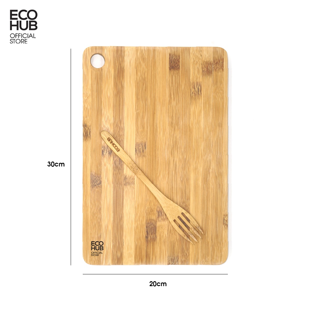 Thớt tre tự nhiên ECOHUB, Chặt / Thái, Cứng, Kháng khuẩn hơn gỗ / nhiều Size | E00145 (Bamboo Cutting Board)