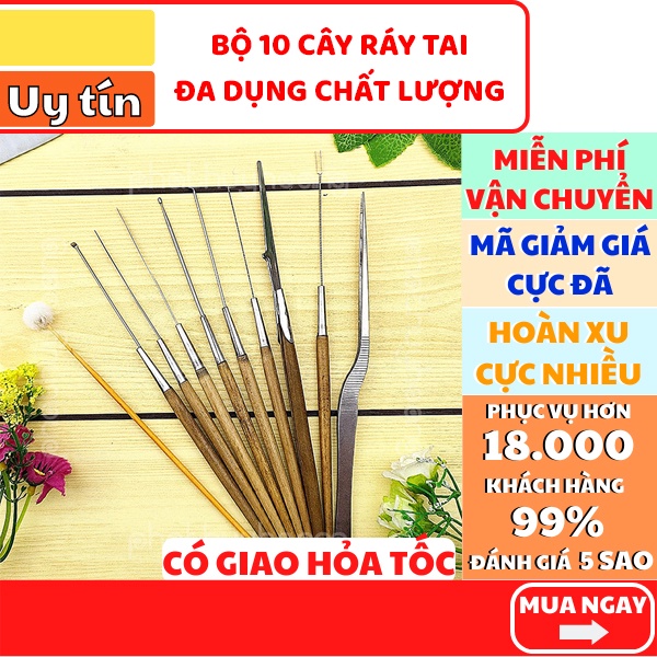( Hàng chất lượng cao ) Bộ 10 cây ráy tai chuyên nghiệp giá rẻ và chất lượng✔️ FREESHIP 🚚- Phát Huy Hoàng