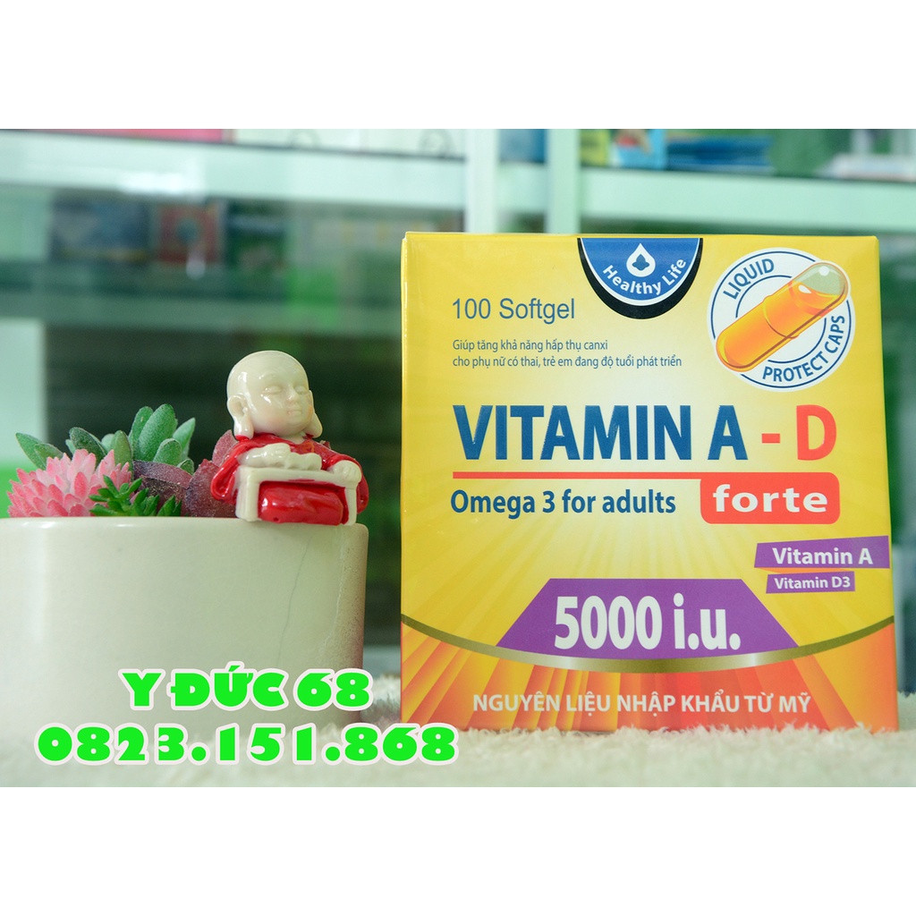 Viên uống bổ sung VITAMIN A-D giúp bố sung vitamin A,D tăng cường sức khỏe – Hộp 100 viên