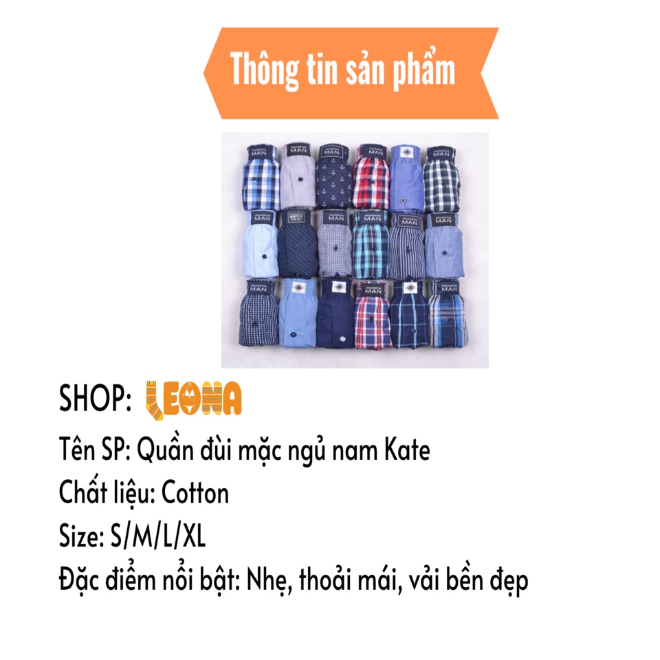 Quần đùi nam Kate mặc ngủ nhà thoáng mát QĐ211