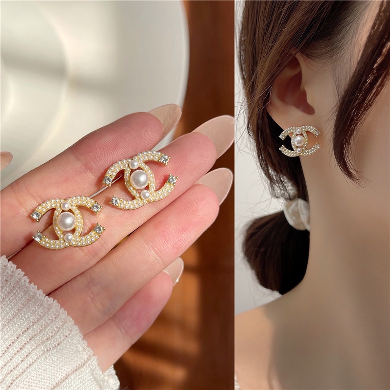 Bông Tai Mạ Bạc 925 Đính Ngọc Trai Nhân Tạo Thiết Kế Mới Thời Trang Dành Cho Nữ 2022