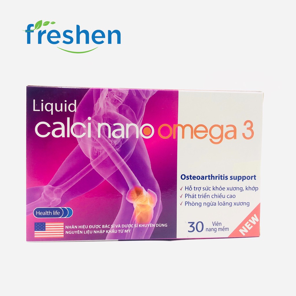 Liquid Calci nano omega 3 phòng ngừa loãng sương, phát triền chiều cao