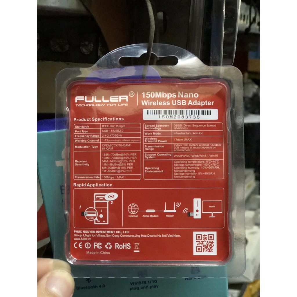 USB thu WiFi FULLER FH150 150Mbps Nano - Hàng Chính Hãng - Bảo hành 24 tháng