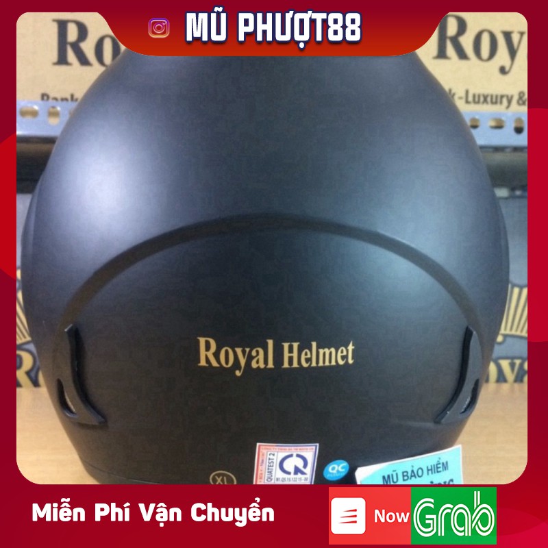 Mũ Royal M01 - Màu đen nhám - Mũ bảo hiểm 3/4 có kính chính hãng Royal clip thật