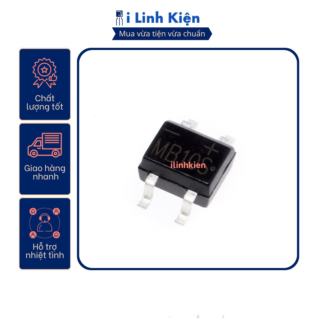 MB10S Diode cầu 0.5A 1000V SOP-4