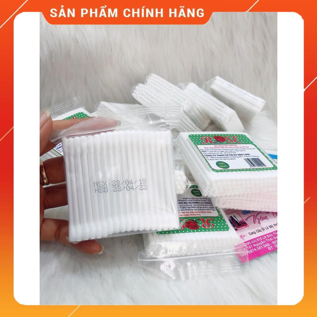 tăm bông 100 que thân nhựa