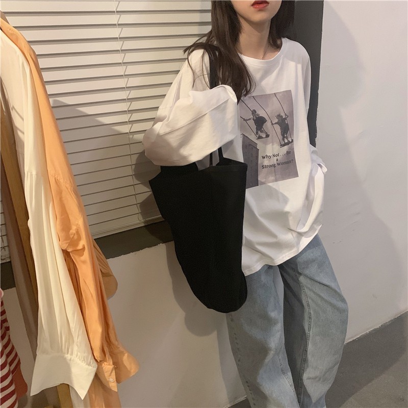 [Mã FAMARAL2 giảm 10K đơn 50K] Áo Thun Dài Tay Form Rộng IN HÌNH UNISEX Ulzzang Thời Trang