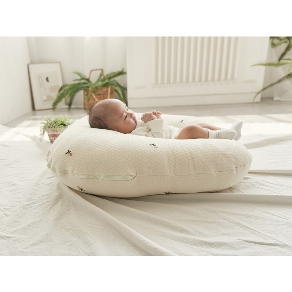 Gối chống trào ngược Rototo bebe cho bé – Cotton Lụa Cherry Hồng