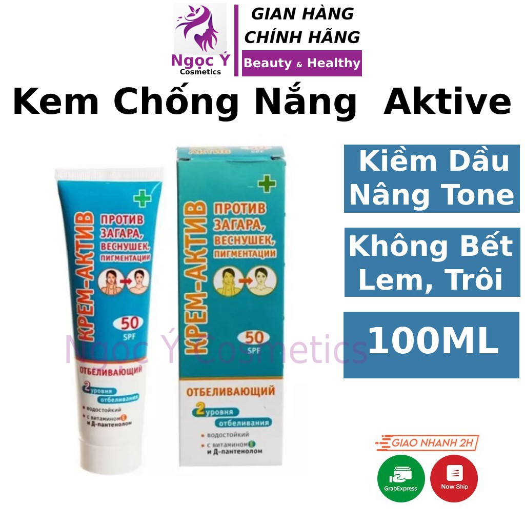 Kem chống nắng Nga kpem 100ml spf 50++ cho da mặt dầu mụn nhạy cảm hỗn hợp khô không trôi dạng kem Ngọc Ý Cosmetics