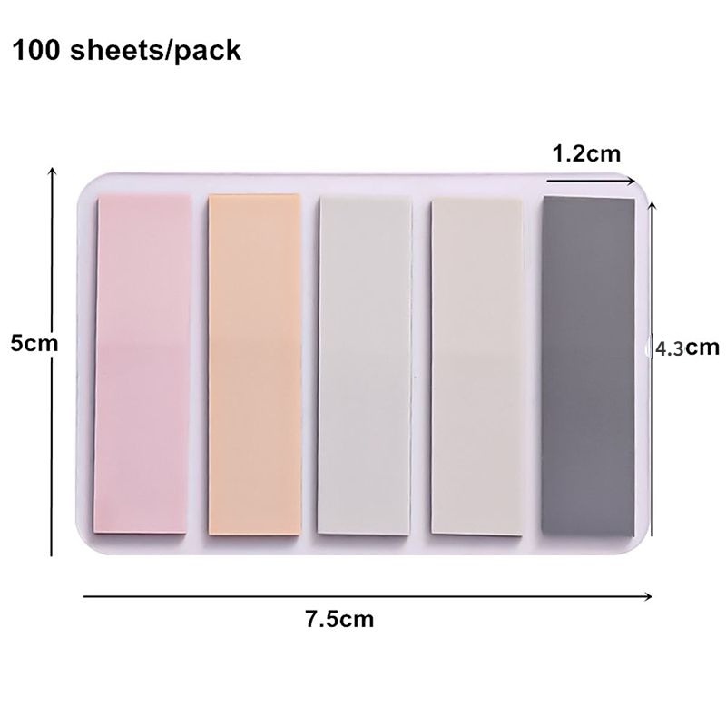 Set 100 Tờ Giấy Ghi Chú Nhiều Màu Sắc Tự Dính Phân Loại Cho Học Sinh
