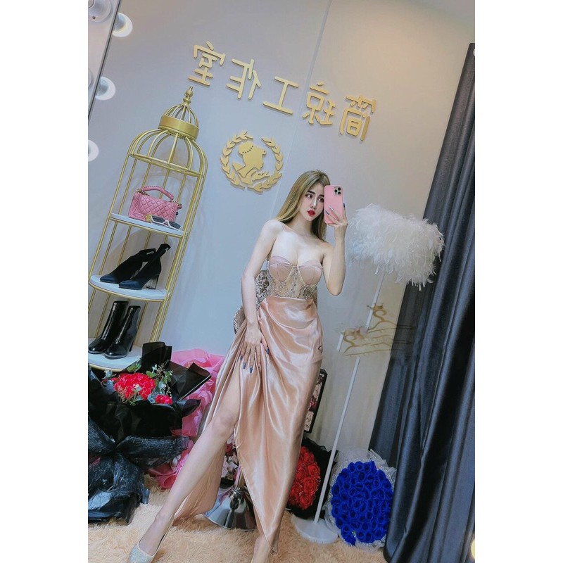 đầm body dún đính đá