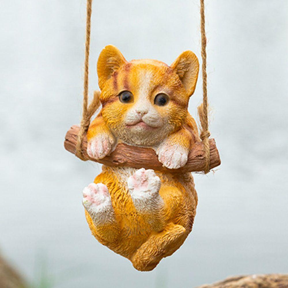 Mô Hình Chú Mèo Bằng Nhựa Resin Dễ Thương Cho Bé