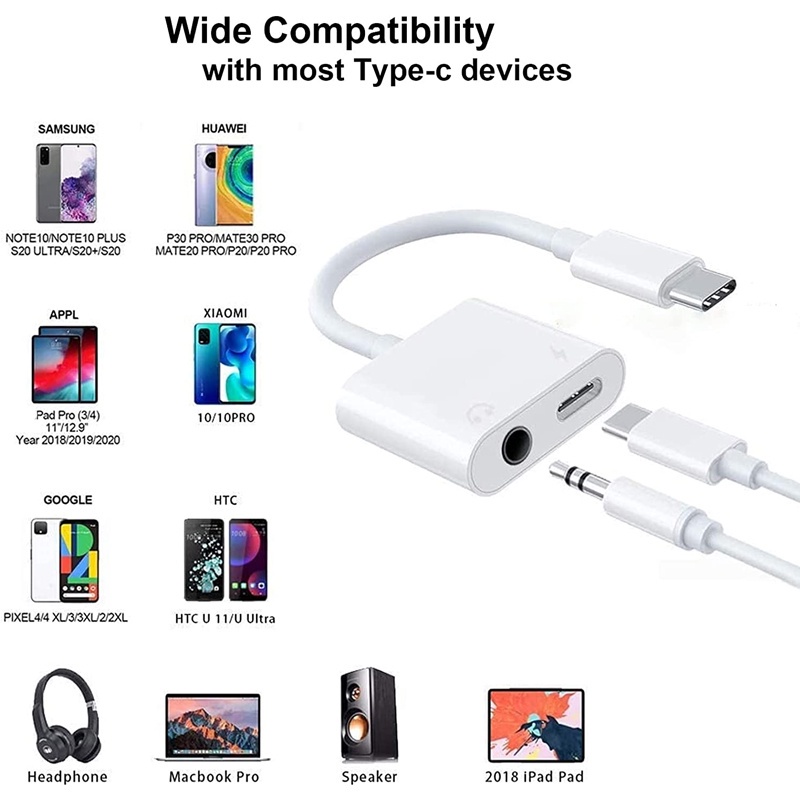 Đầu Chuyển Đổi USB Type C Sang Cổng Âm Thanh 3.5mm Cho Google Pixel Samsung iPad Pro 2020 / 2019