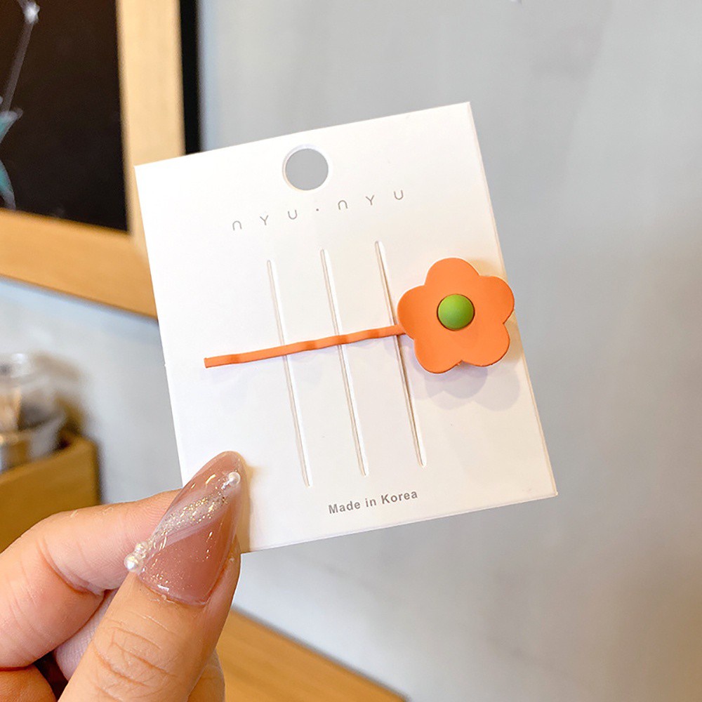 Kẹp Tóc Bằng Sắt Hình Hoa Nhiều Màu Dễ Thương Cho Nữ