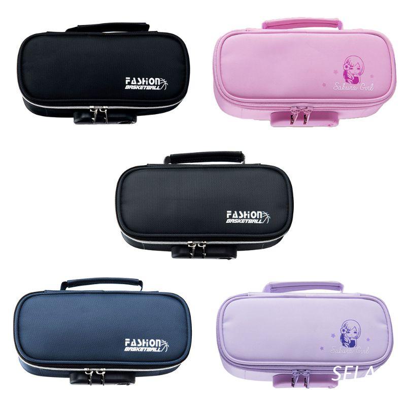 Hộp Bút Vải Oxford Sức Chứa Lớn Có Khóa Mật Khẩu Tiện Dụng