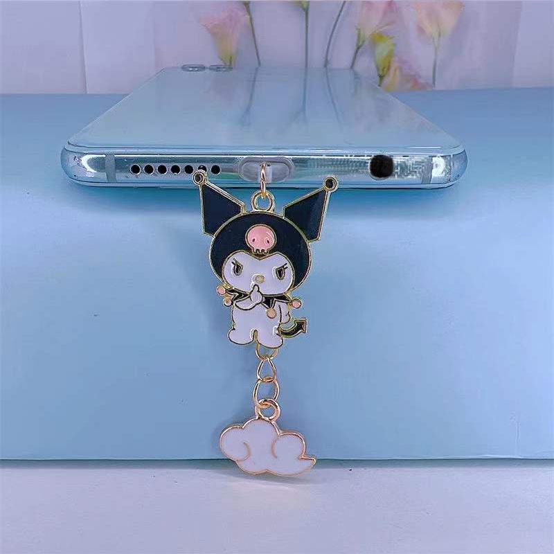 Nút Bịt Cổng Sạc Điện Thoại / Tai Nghe Chống Bụi Hình Kuromi Melody Dễ Thương diy