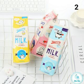 Hộp Bút Hình Hộp Sữa Dễ Thương, Sức Chứa Lớn