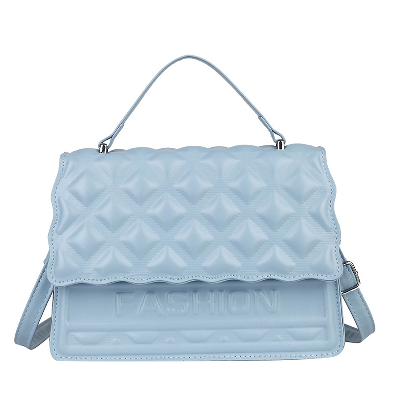 Túi đeo chéo hình vuông dập nổi họa tiết hình thoi đơn giản phong cách retro cho nữ