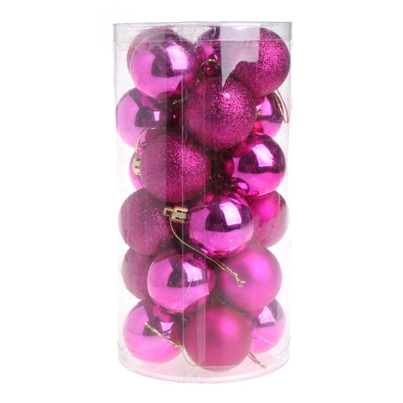 Set 24 Trái Châu Trang Trí Giáng Sinh