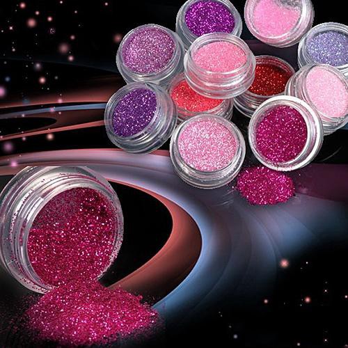 Bộ 12 hộp bột kim tuyến trang trí móng tay nghệ thuật tiện dụng