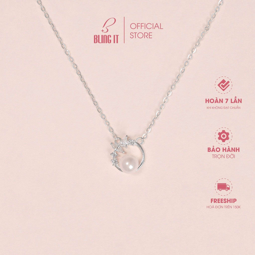 Dây chuyền bạc nữ 925 BLING IT thiết kế nữ tính dễ thương BIVC284