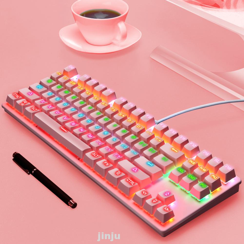 Bàn phím cơ có dây USB chống nước nhiều màu sắc thời trang cho PC Plug and Play