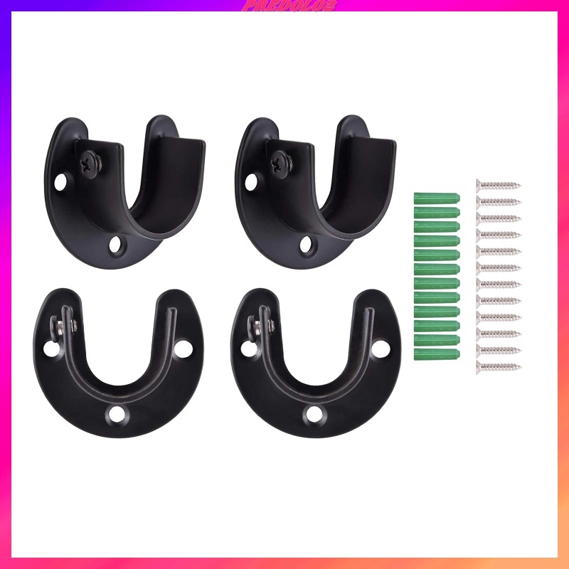 [Predolo2] 4 Giá Đỡ Ống Treo Tủ Quần Áo Chịu Được Sức Nặng 25mm