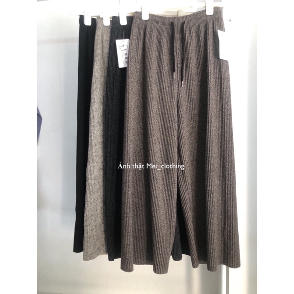 [Ảnh thật/hàng QC] Quần nhung tăm ống rộng Quảng Châu dày dặn, chun bụng dễ mặc