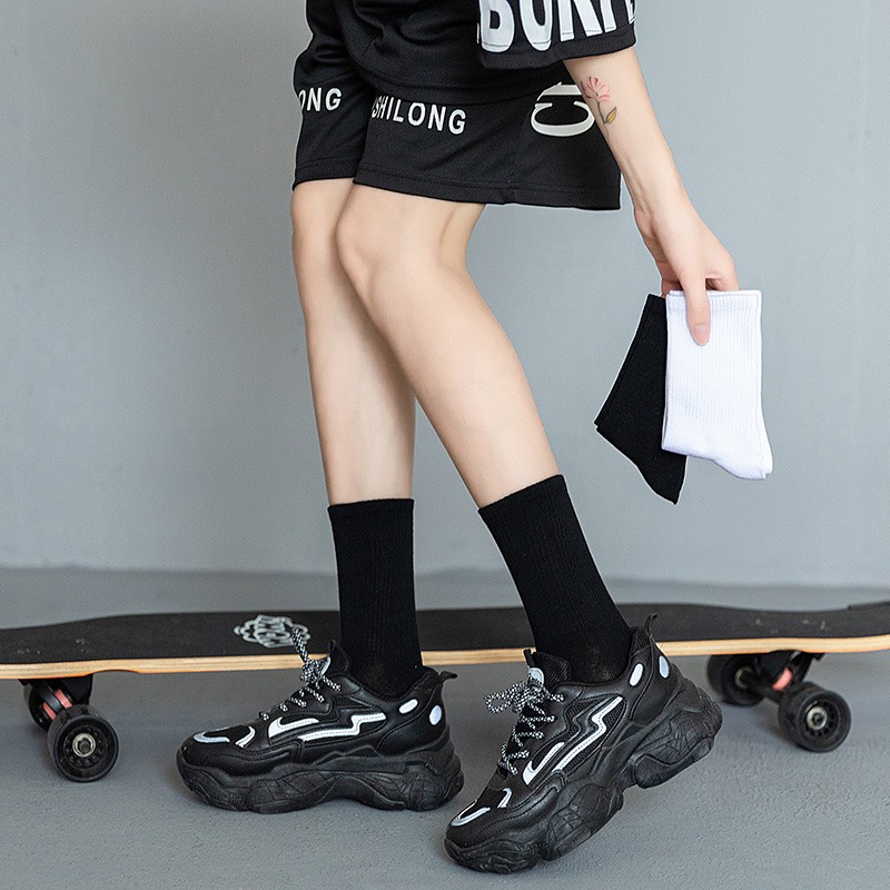 Tất vớ cổ cao nam nữ trơn basic hàn quốc cute dễ thương cotton dày đẹp ANDOSA T01