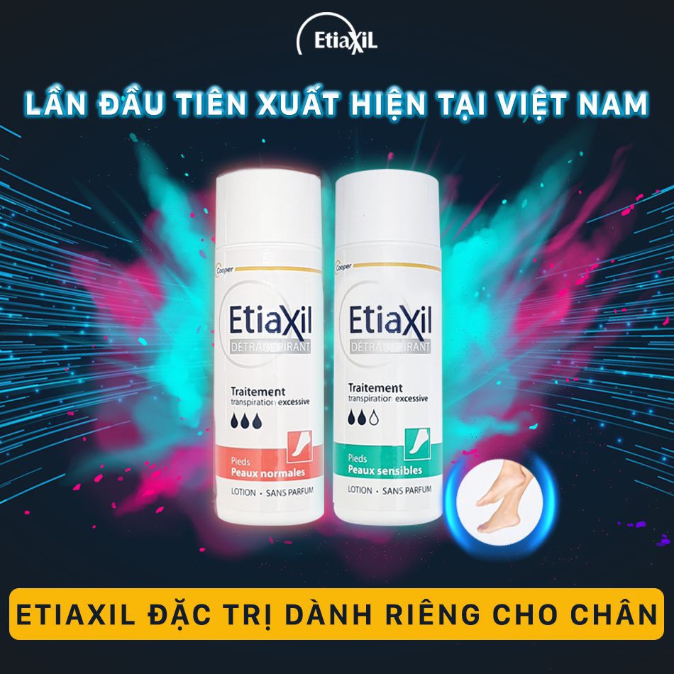 Lăn khử mùi Etiaxil giảm mồ hôi chân tay - Etiaxil Détranspirant Traitement Pieds Peaux Sensibles 100ml - Da thường