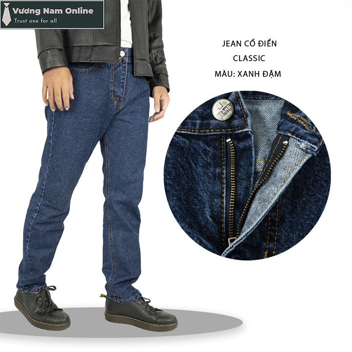 Quần jean nam chất bò trung niên ống suông trơn đẹp cao cấp big size VN29C | BigBuy360 - bigbuy360.vn