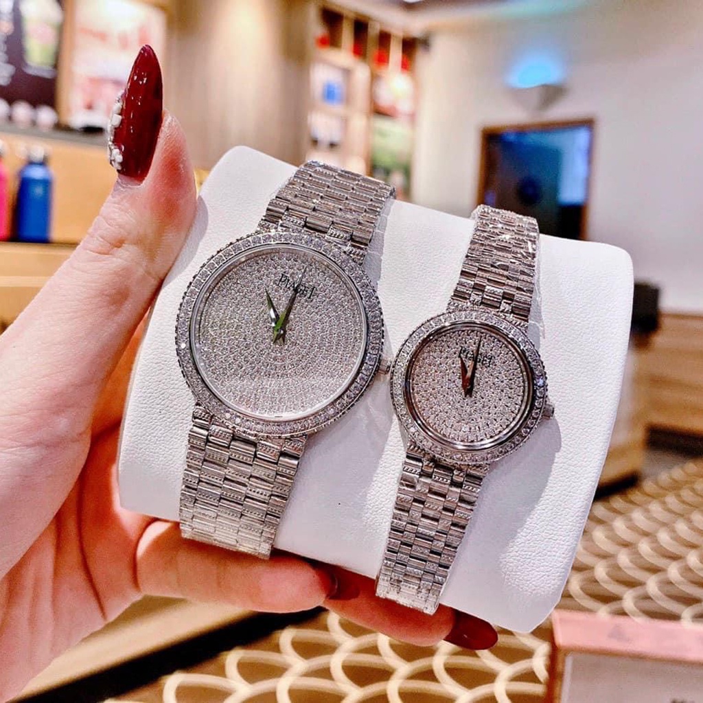 Đồng Hồ Nam Nữ Piaget mặt full đá máy nhật sang trọng đẳng cấp full box