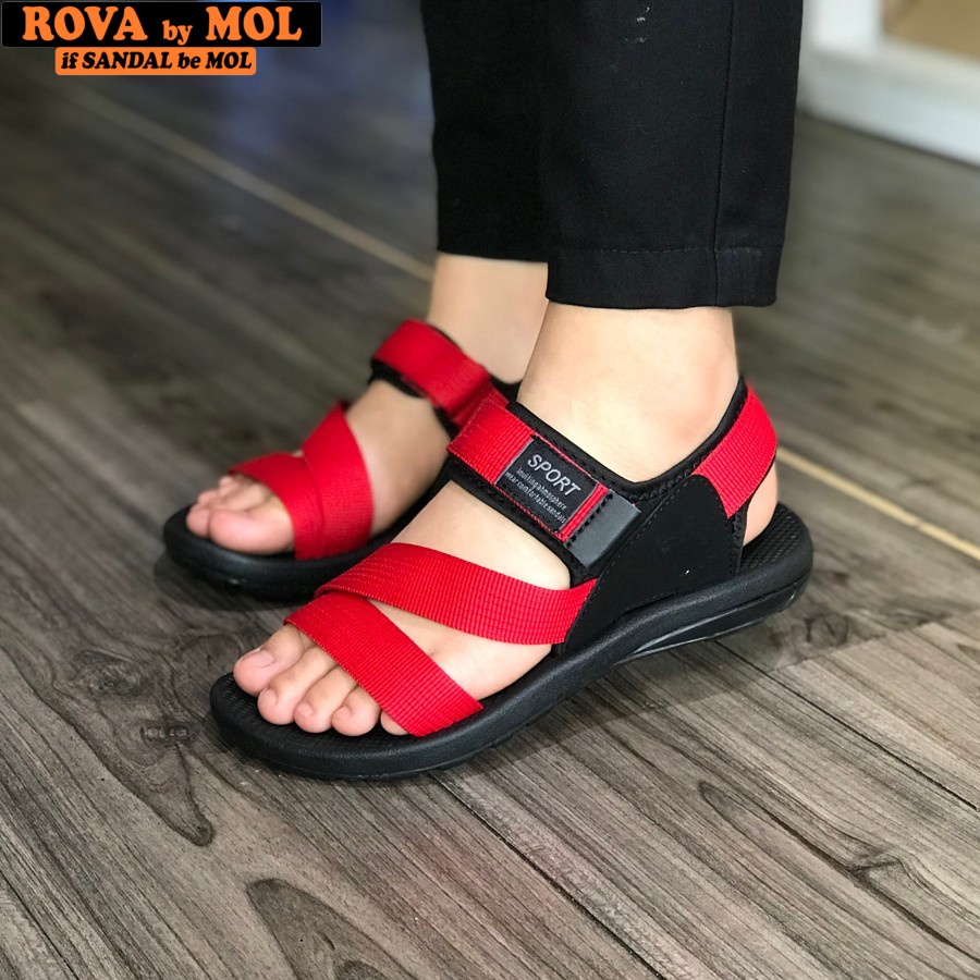 Giày xăng đan nữ quai chéo vải dù cotton RV871G - Sandal nữ Rova