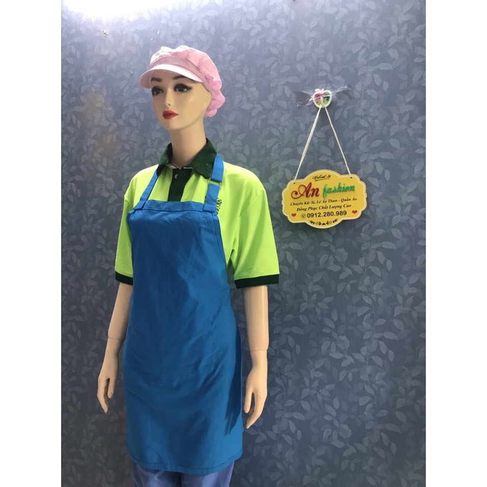 Tạp Dề Kaki Dài Màu Xanh Da Biển Nam/Nữ Nhân Viên Phục Vụ Quán Cafe, Nhà Hàng, Gia Đình-Hình chụp thực