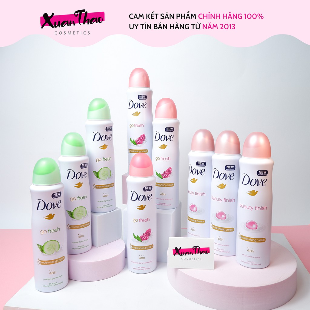 Xịt khử mùi Dove Mỹ dưỡng da mềm mịn 150ml