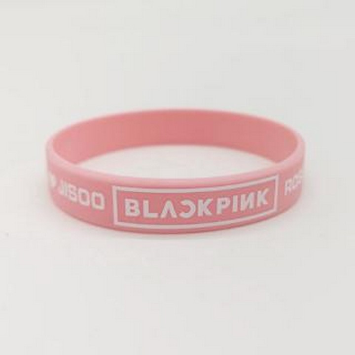 Vòng tay Blackpink cao su Lisa Jisoo Jennie Rose trắng hồng