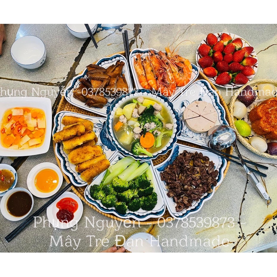 Mâm Mây Tre Đan, Kích Thước Đường Kính 40,50,55,60, Độ Dày 1cm, Chiều Cao 4.5cm-6cm