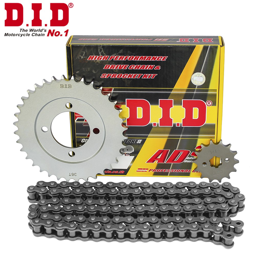 Nhông sên dĩa DID xe Smash, X-Bike, Axelo số tự động (sên 9 ly) 428DXN-102L, 14T-36T