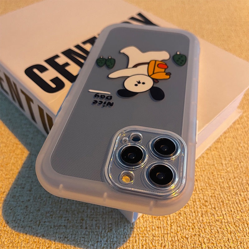 Ốp Điện Thoại Trong Suốt Họa Tiết Chú Chó Vui Vẻ Dễ Thương Cho IPhone 12 13 11 Pro Max X Xs Max Xr