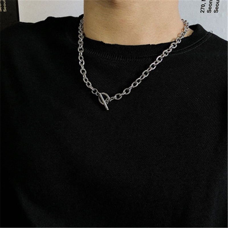 Vòng cổ Ngắn Bằng Thép Titan Không Gỉ Phong Cách Hip Hop Harajuku Dành Cho Nam Và Nữ